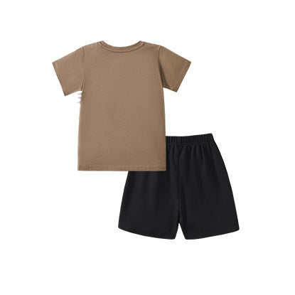 Boys Embroidered Short Sleeves T-shirt With Shorts