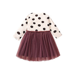 Girls Polka Dot Print A-Line Midi Dress