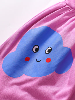 Girls Abstract Print A-Line Midi Dress