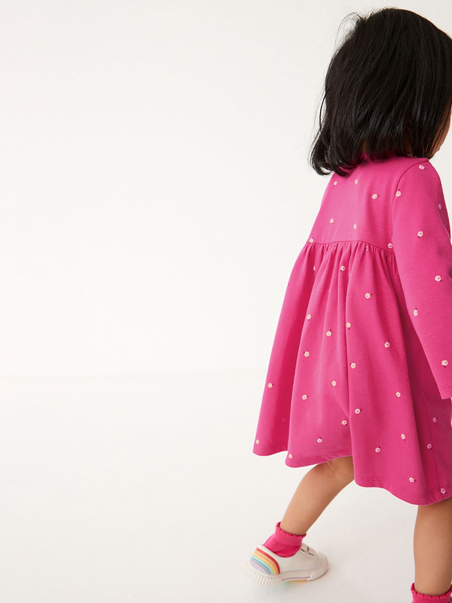 Gilrs Polka Dot Printed Fit & Flared Midi Dress