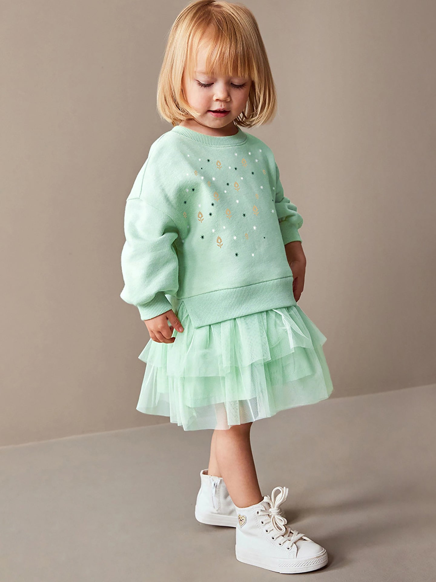 Girls Printed Fit and Flare Dress