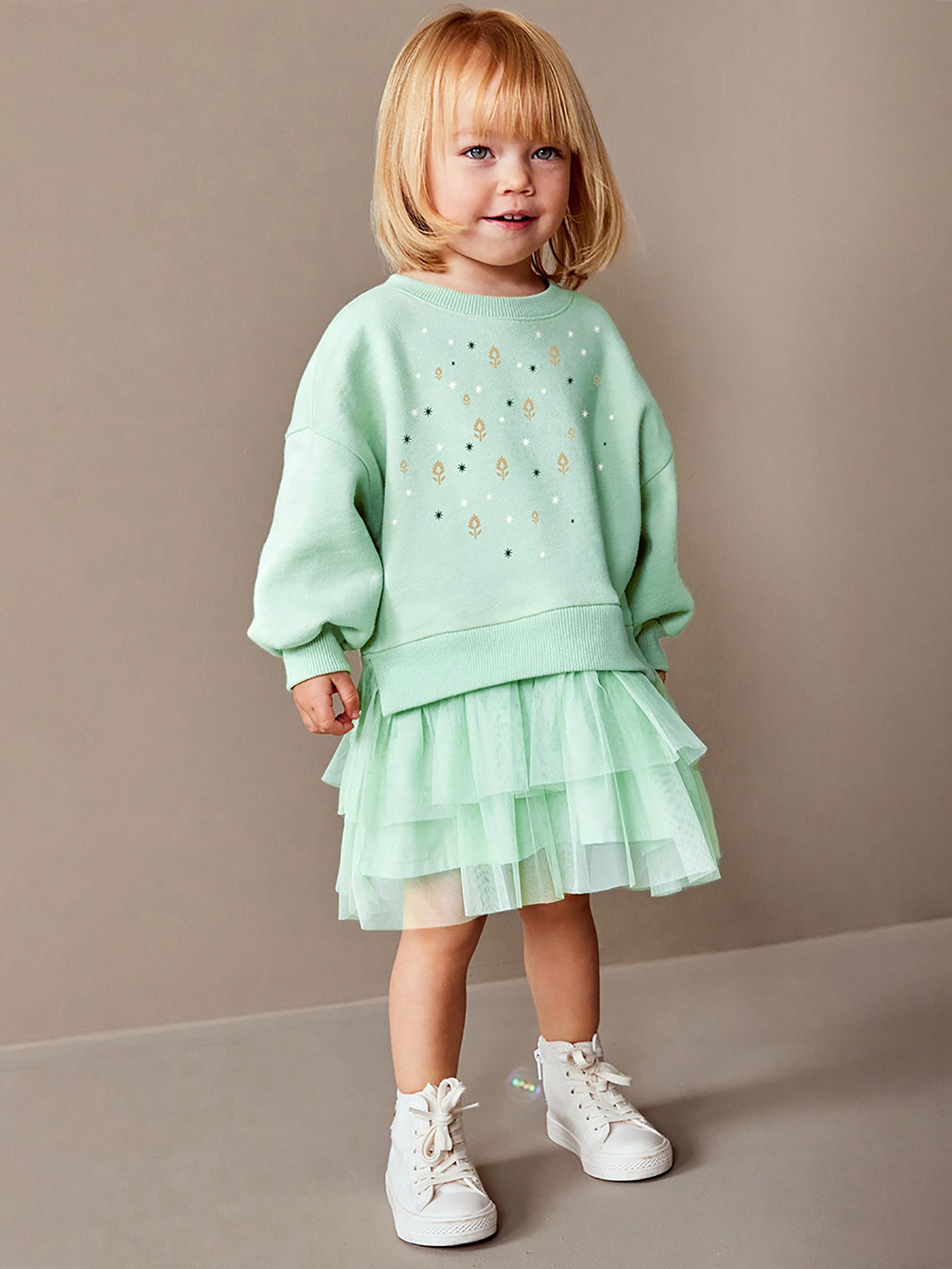 Girls Printed Fit and Flare Dress