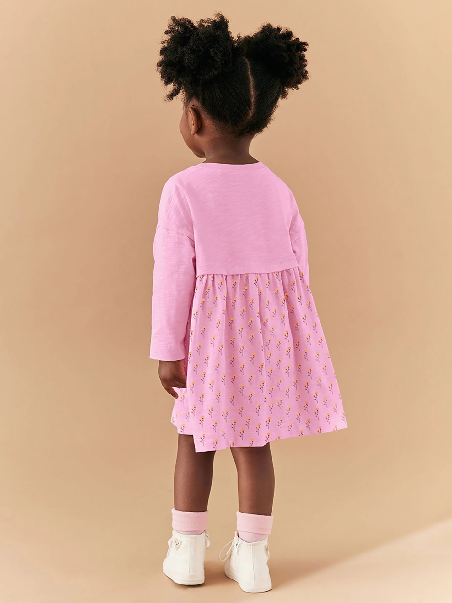 Girls Floral Printed A-Line Midi Dress