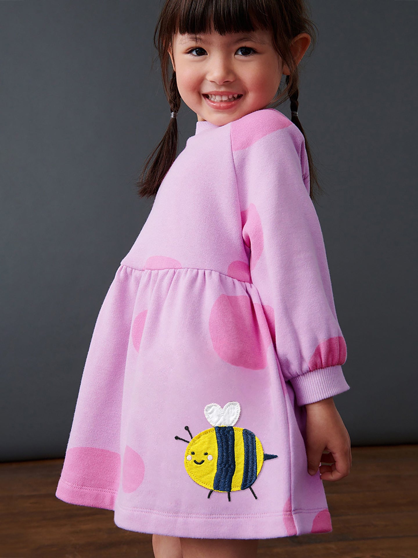 Girls Polka Dot Print A-Line Midi Dress