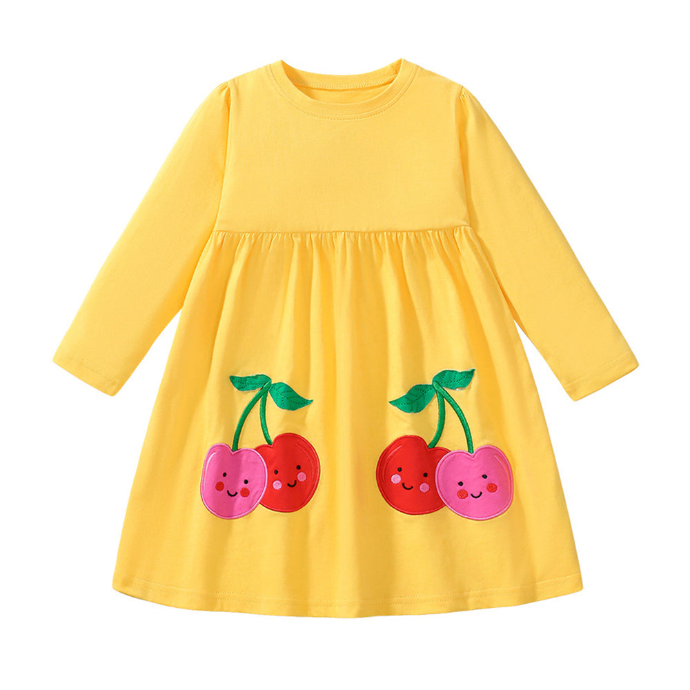Girls Embroidered A-Line Midi Dress