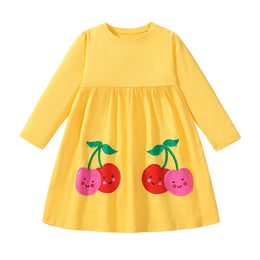 Girls Embroidered A-Line Midi Dress