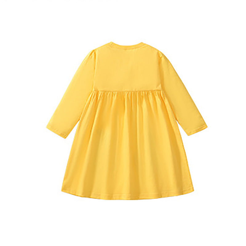 Girls Embroidered A-Line Midi Dress