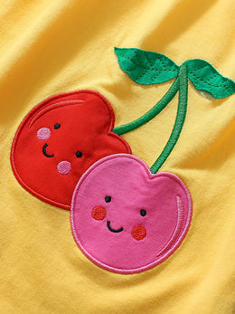 Girls Embroidered A-Line Midi Dress