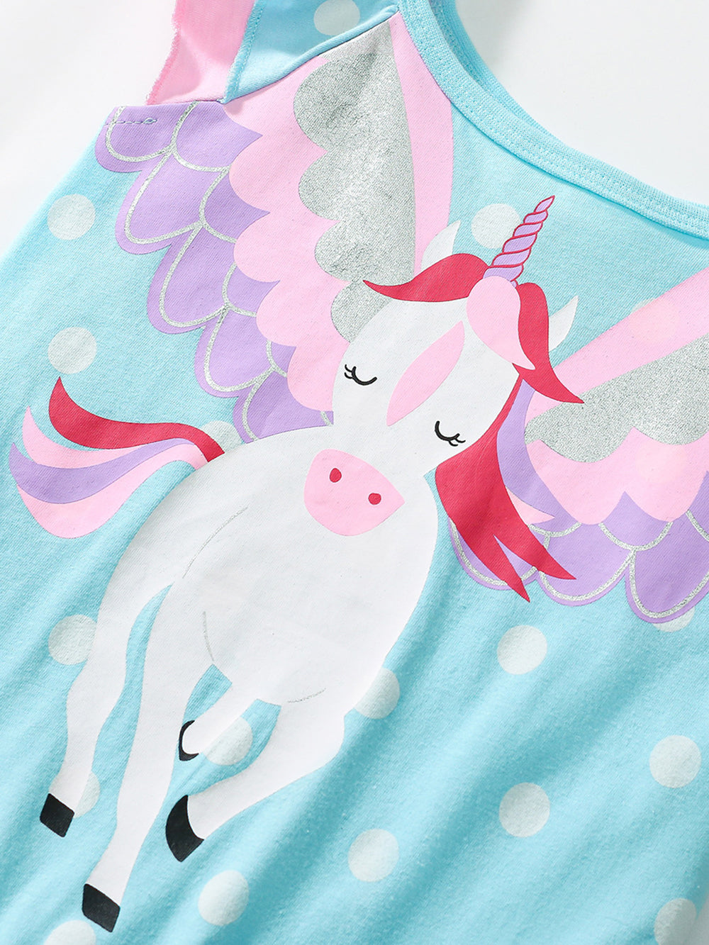 Girls Printed Cotton Drop-Waist Dress