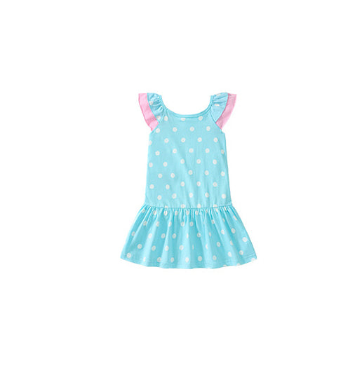 Girls Printed Cotton Drop-Waist Dress