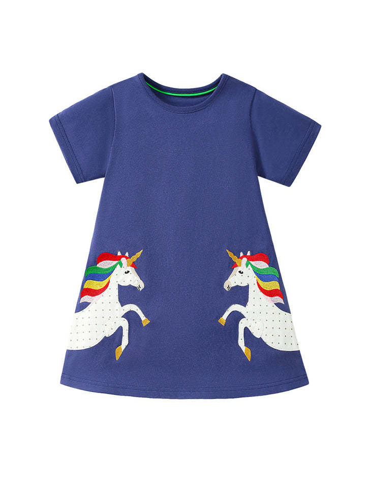 Girls Print A-Line Dress