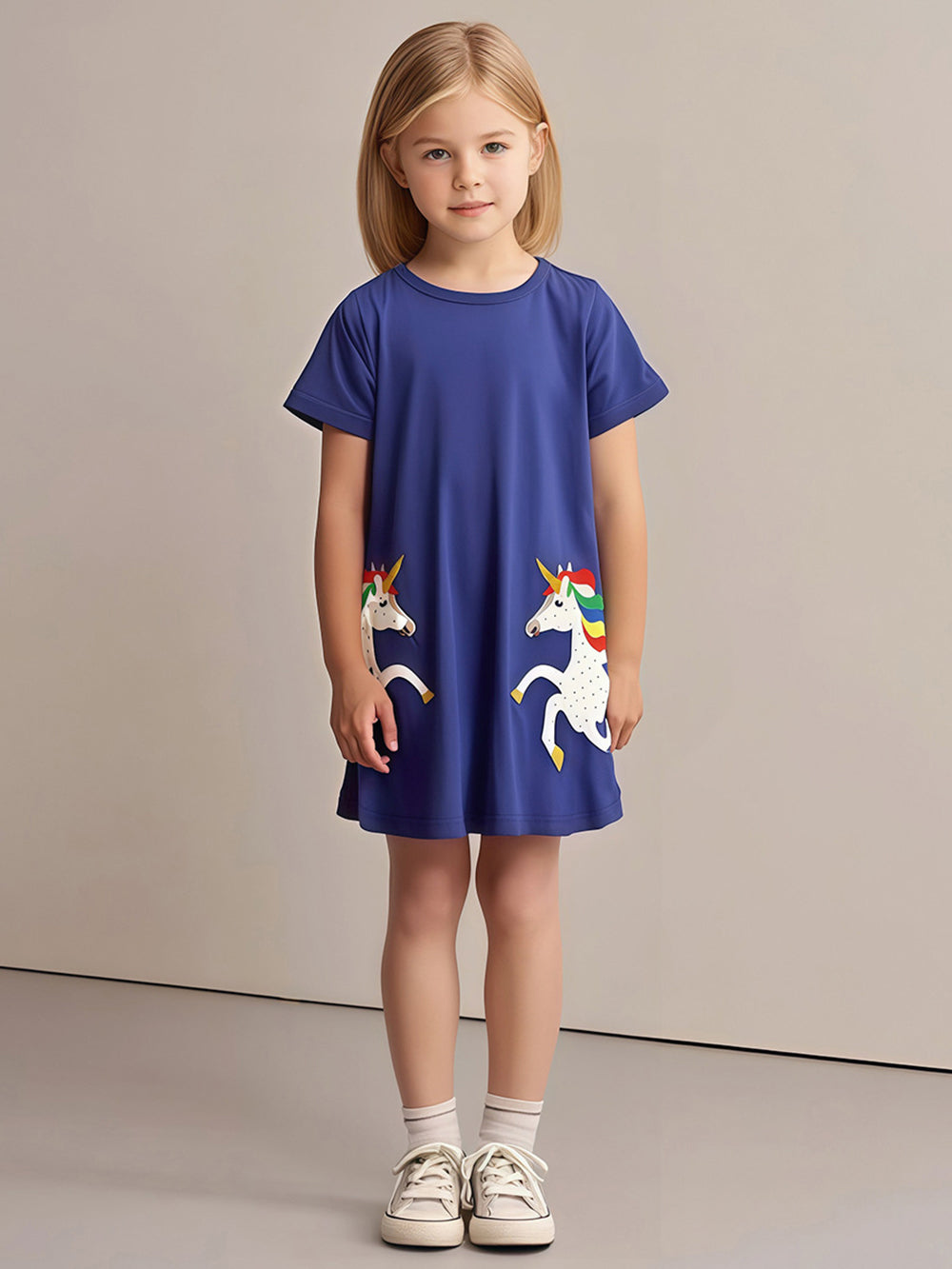 Girls Print A-Line Dress