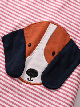 Girls Striped A-Line Knee Length Dress