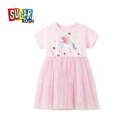 Girls Embroidered Cotton Fit & Flare Dress