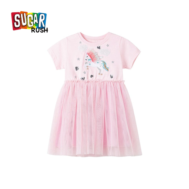 Girls Embroidered Cotton Fit & Flare Dress