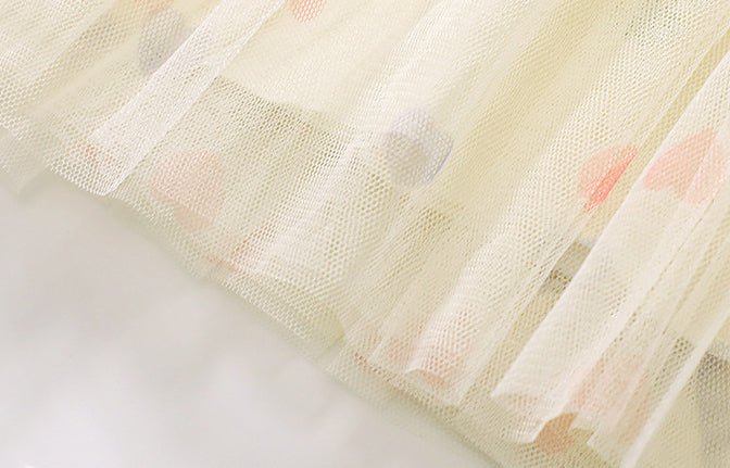Girls Printed Cotton Net Fit & Flare Dress