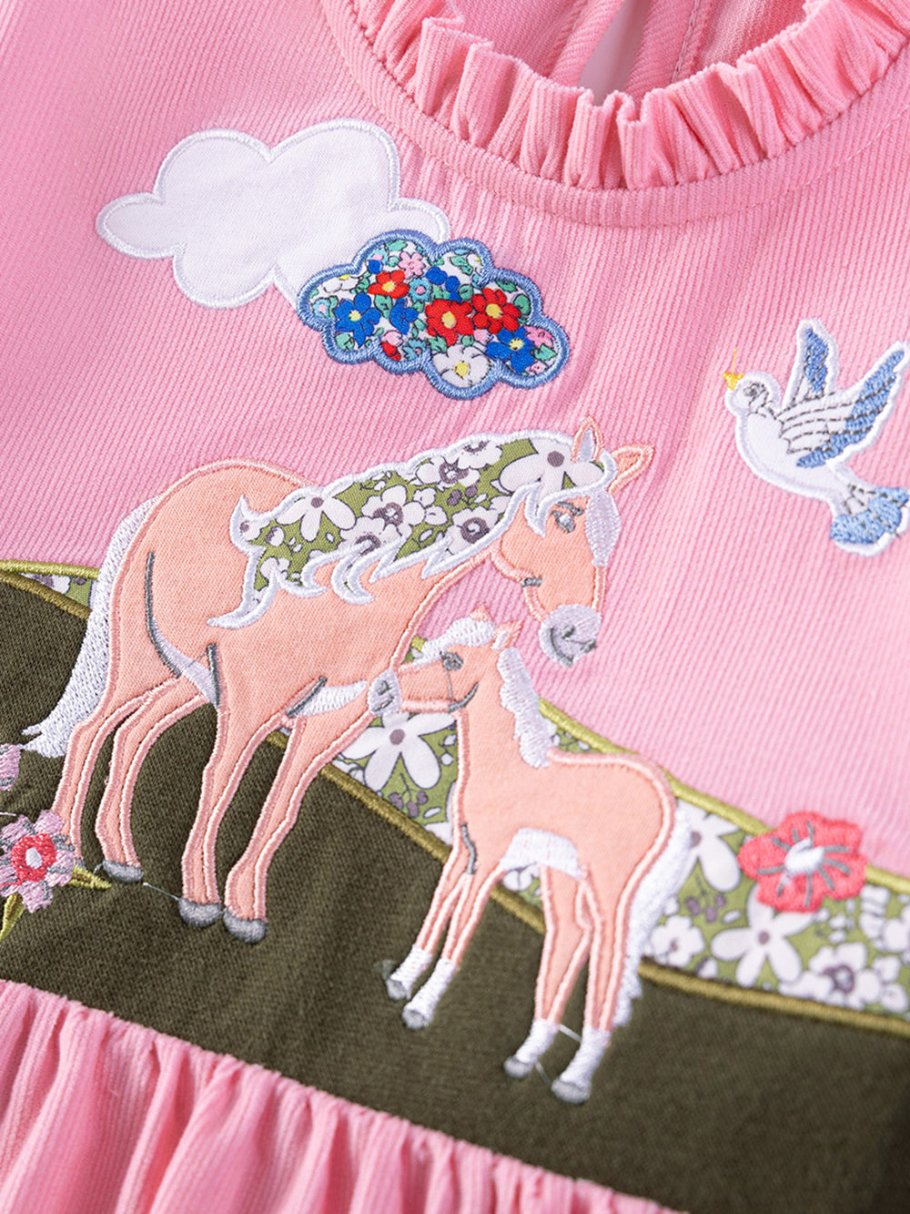 Girls Print Puff Sleeve A-Line Dress