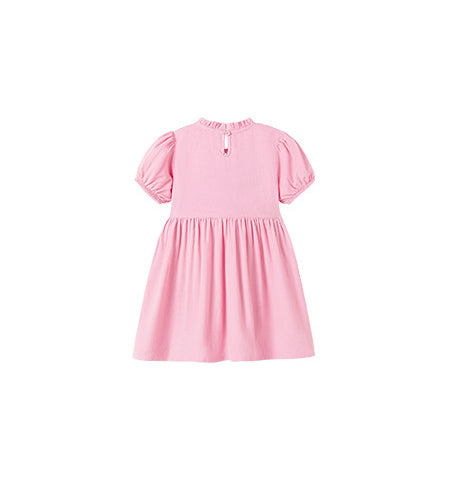 Girls Print Puff Sleeve A-Line Dress