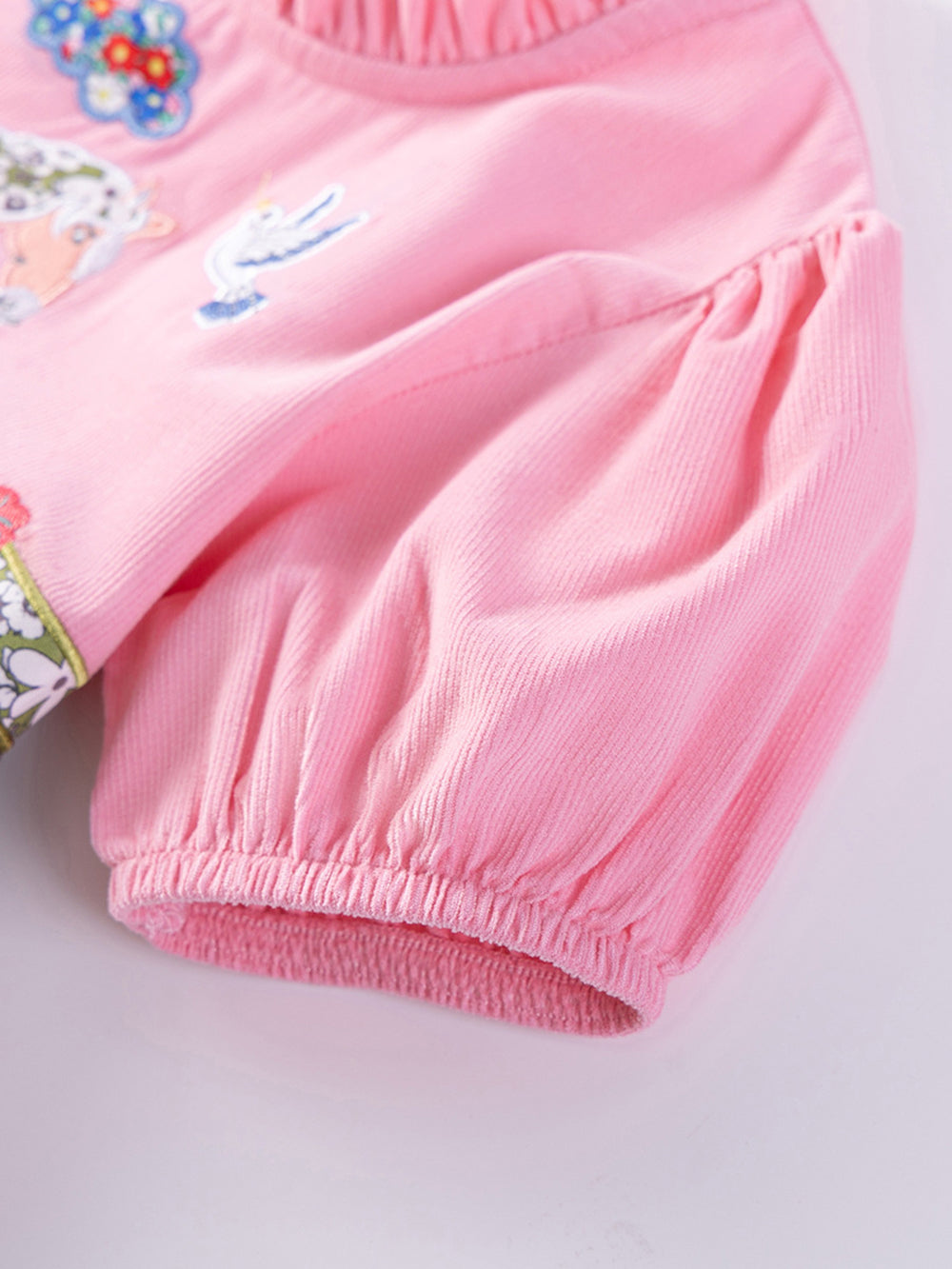 Girls Print Puff Sleeve A-Line Dress