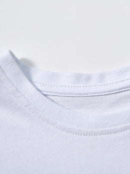 White Boys Printed Pure Cotton T-Shirt with Shorts