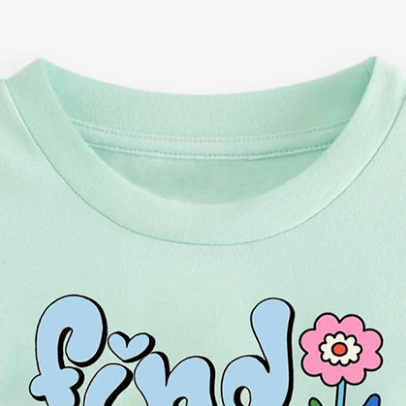 Girls Printed Pure Cotton Top with Shorts