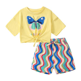 Girls Printed Pure Cotton T-shirt With Shorts