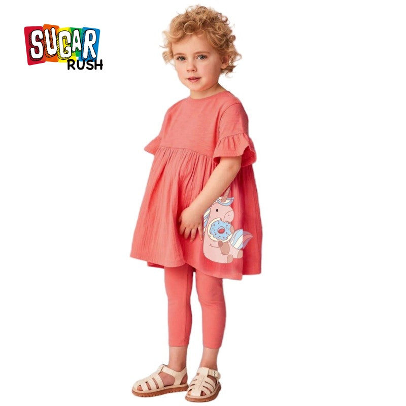 Girls Red Top with Leggings