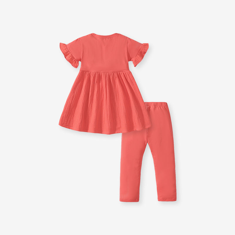 Girls Red Top with Leggings