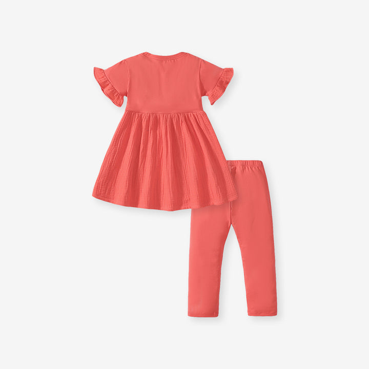 Girls Red Top with Leggings