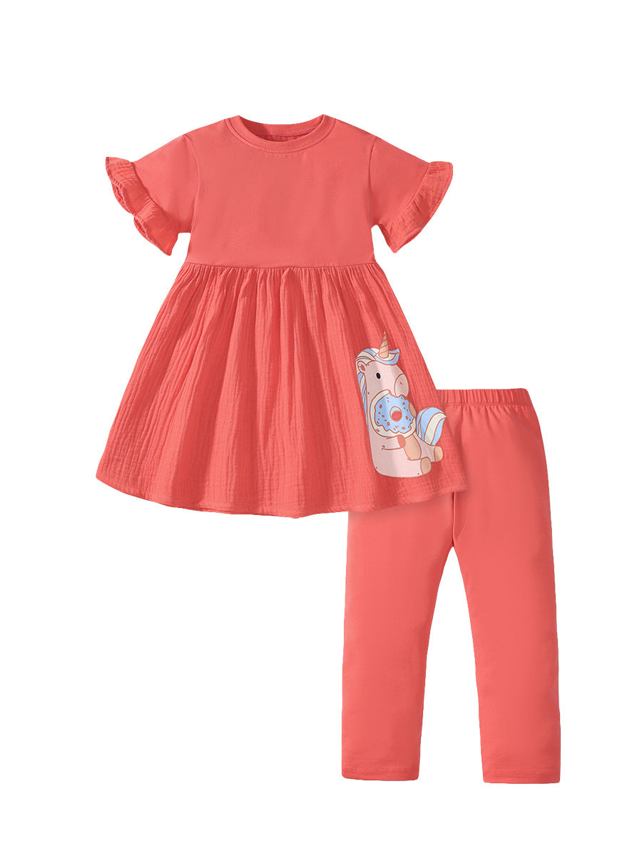 Girls Red Top with Leggings