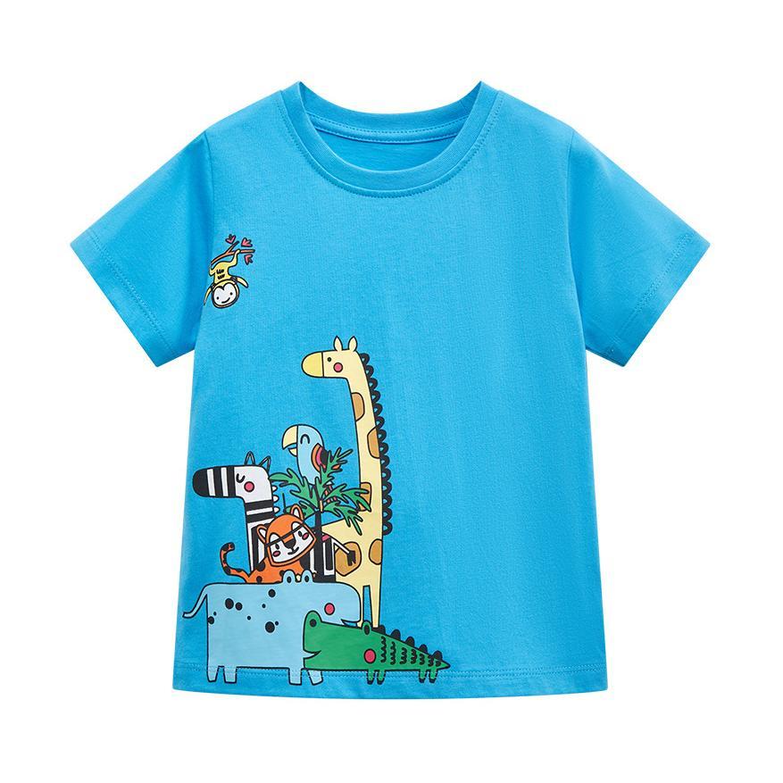 Kids Printed Cotton Regular Fit Round Neck T-shirt