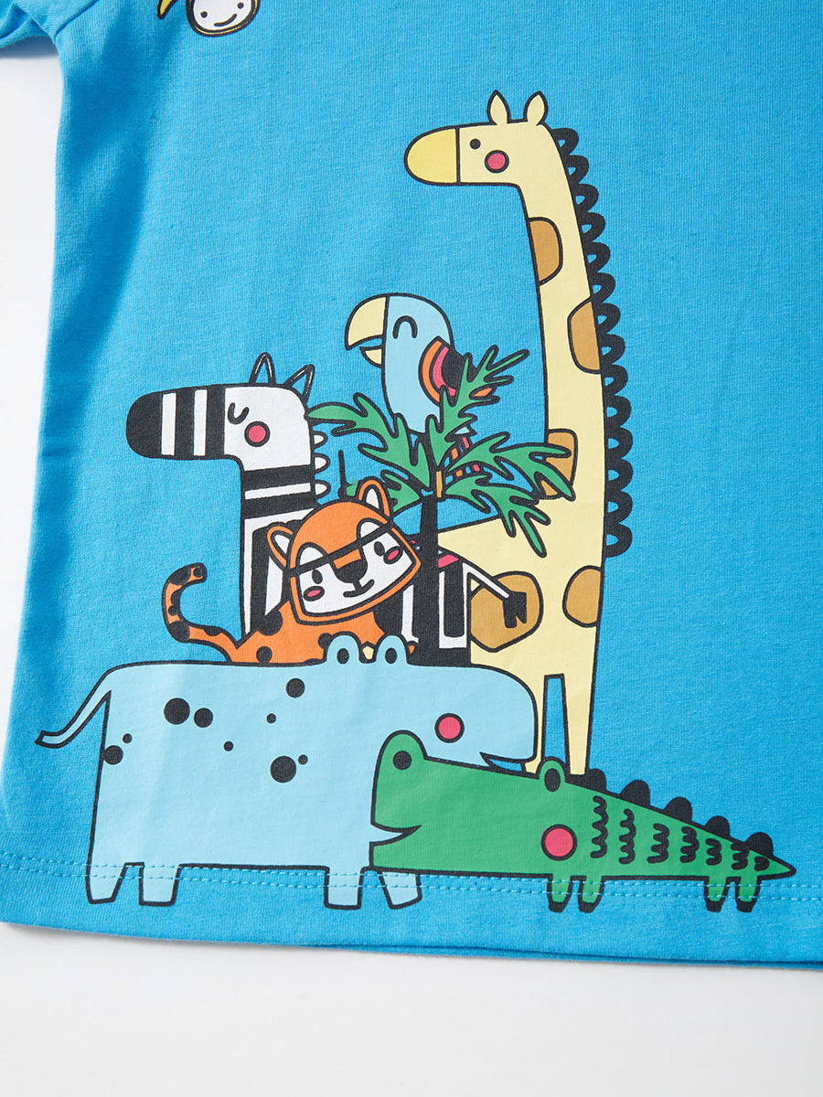 Kids Printed Cotton Regular Fit Round Neck T-shirt
