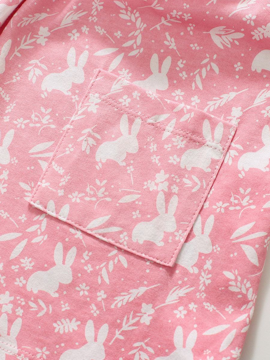 Girls Pink Floral Printed Peter Pan Collar Fit & Flare Dress