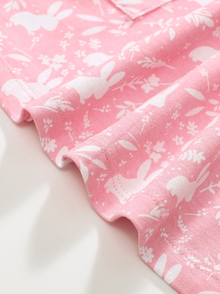 Girls Pink Floral Printed Peter Pan Collar Fit & Flare Dress