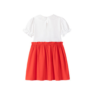 Girls Colourblocked Applique A-Line Midi Dress