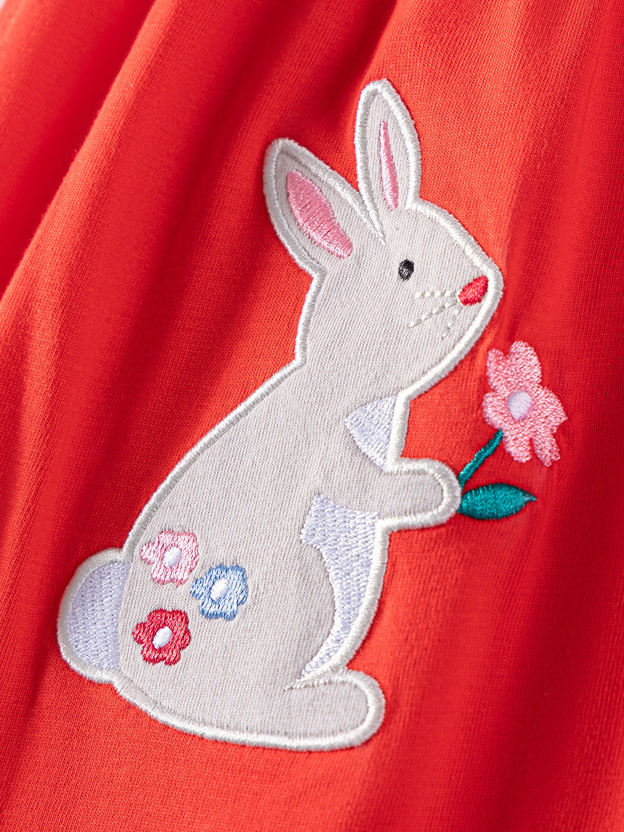 Girls Colourblocked Applique A-Line Midi Dress