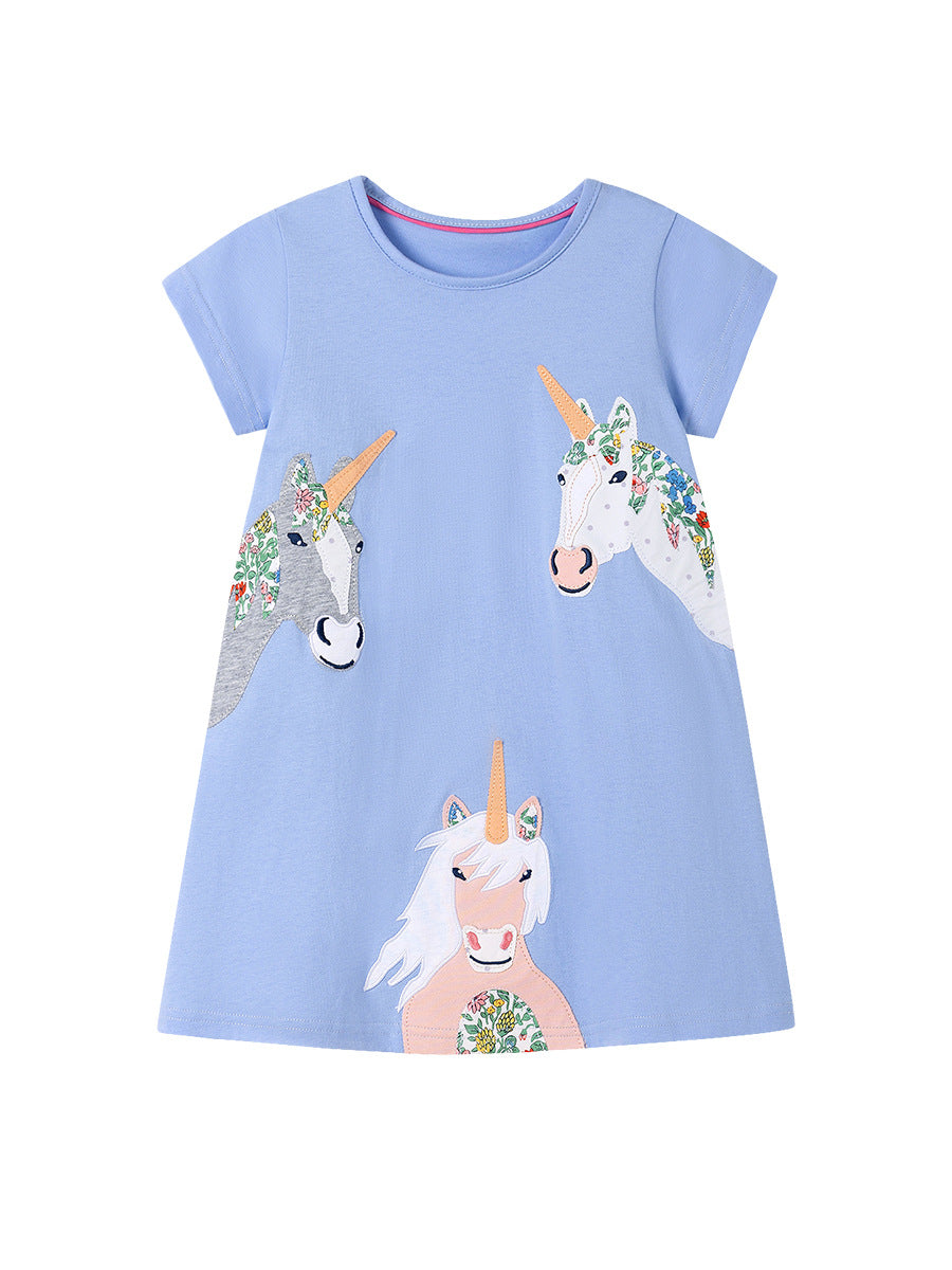 Girl Graphic Printed A-Line Midi Dress