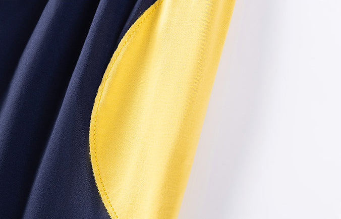 Girls Colourblocked Cotton A-Line Midi Dress