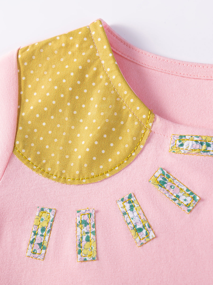 Girls Printed Cotton A-Line Midi Dress
