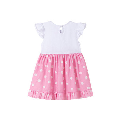 Girls Polka Dot Colourblocked A-Line Midi Dress