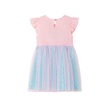 Girls Graphic Print Net A-Line Dress