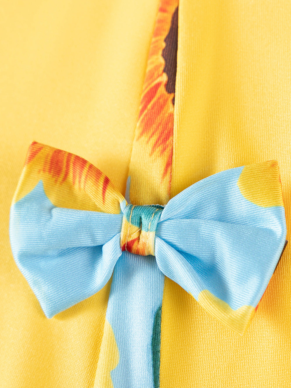 Girls Graphic Printed Bow A-Line Dress