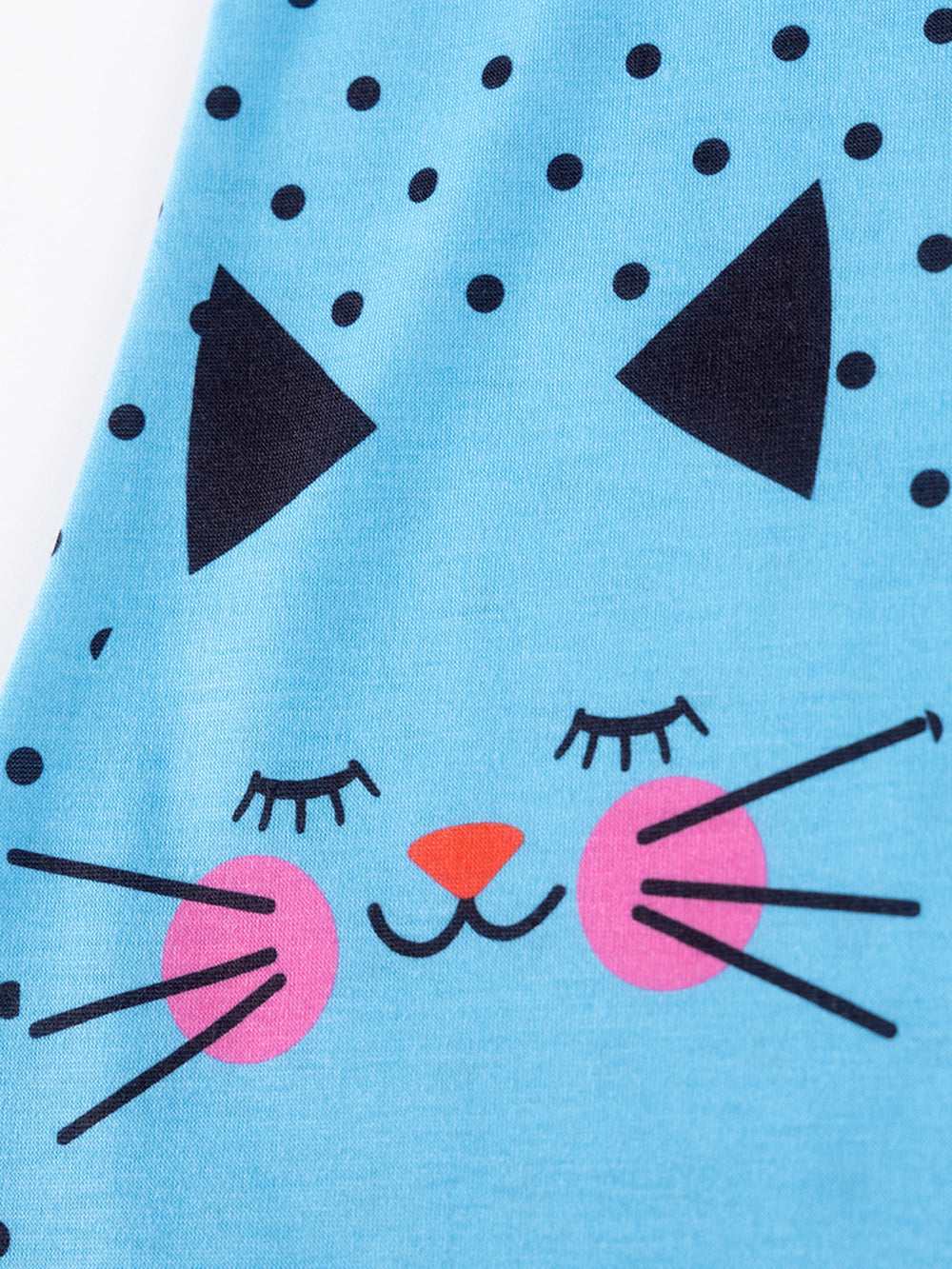 Girls Polka Dots Printed Round Neck A-Line Knee Length Dress