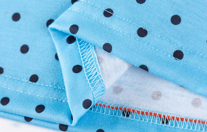Girls Polka Dots Printed Round Neck A-Line Knee Length Dress