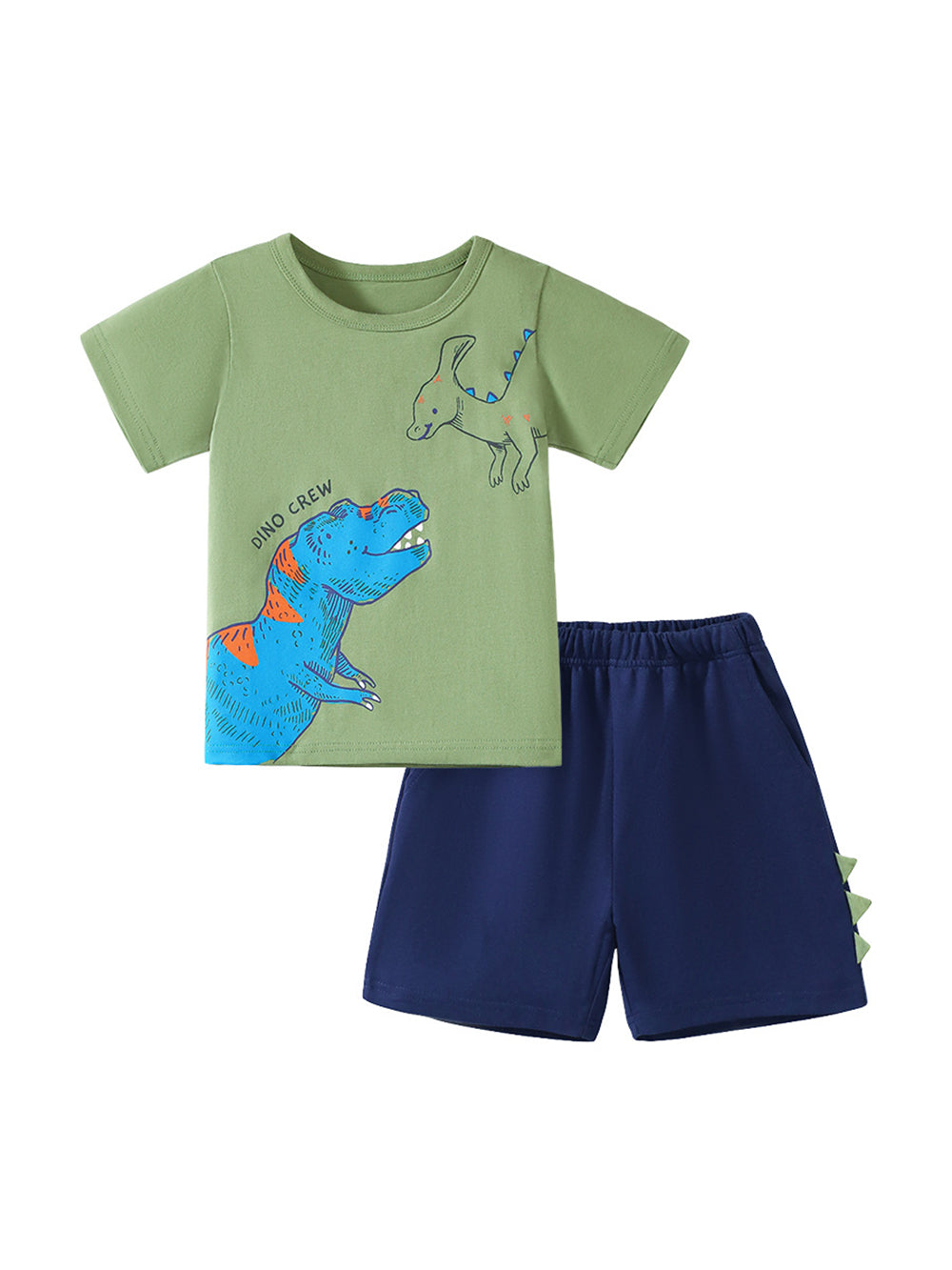 Boys Cartoon Printed Pure Cotton Round Neck T-shirt & Trousers