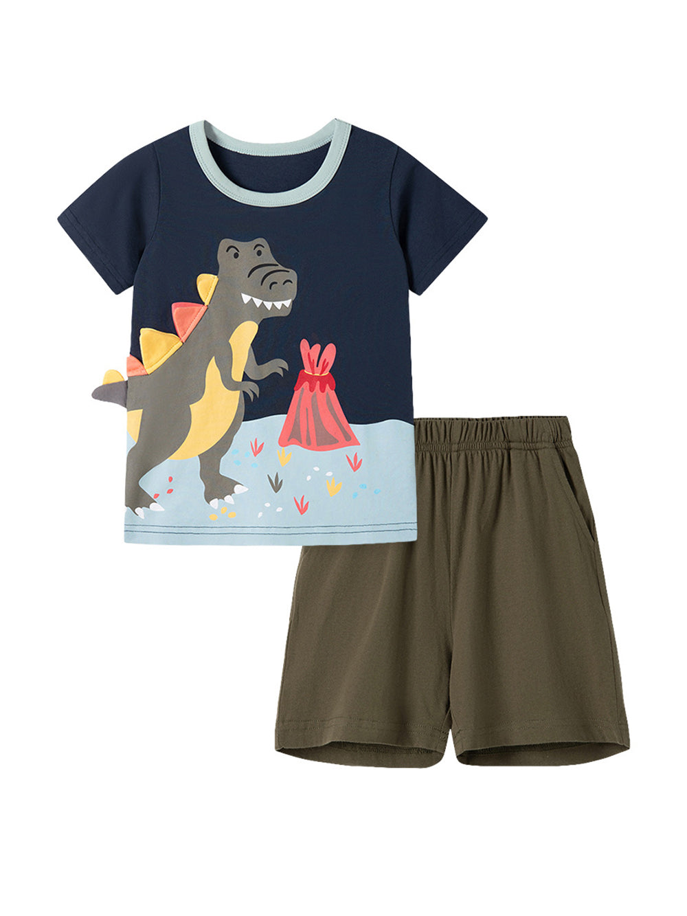 Boys Graphic Printed Pure Cotton T-shirt With Shorts