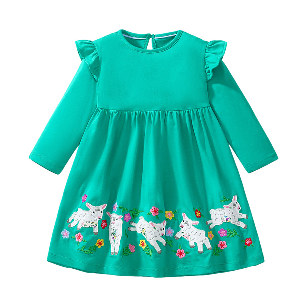 Embroidered A-Line Midi Dress