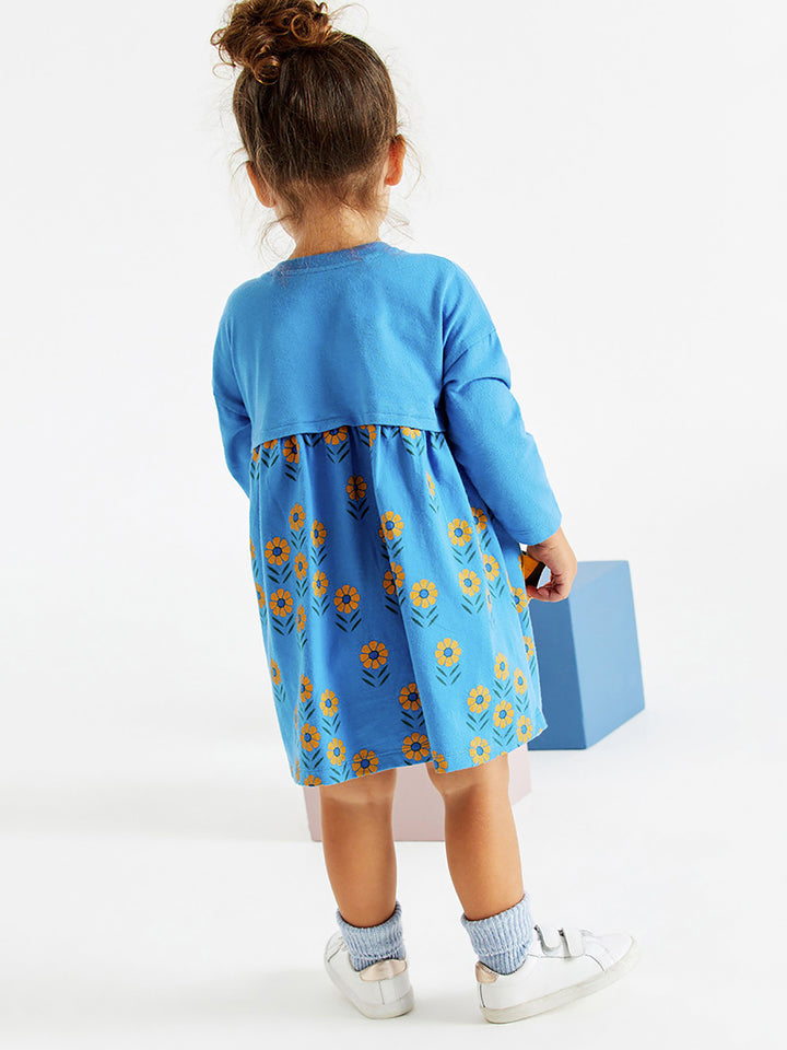 Gilrs Printed Fit & Flared Midi Dress