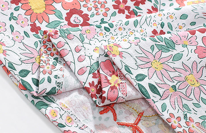 Girls Floral Printed A-Line Midi Dress