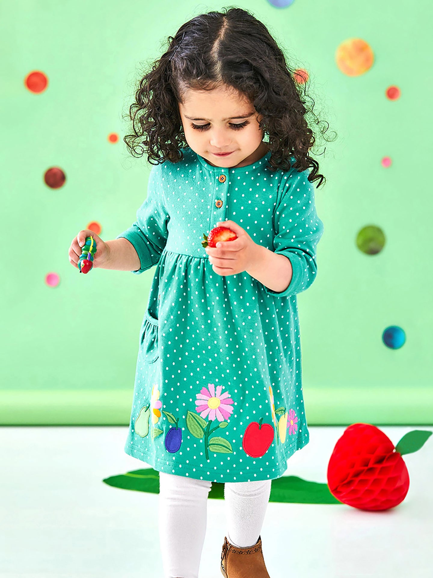 Gilrs Polka Dot Printed Fit & Flared Midi Dress